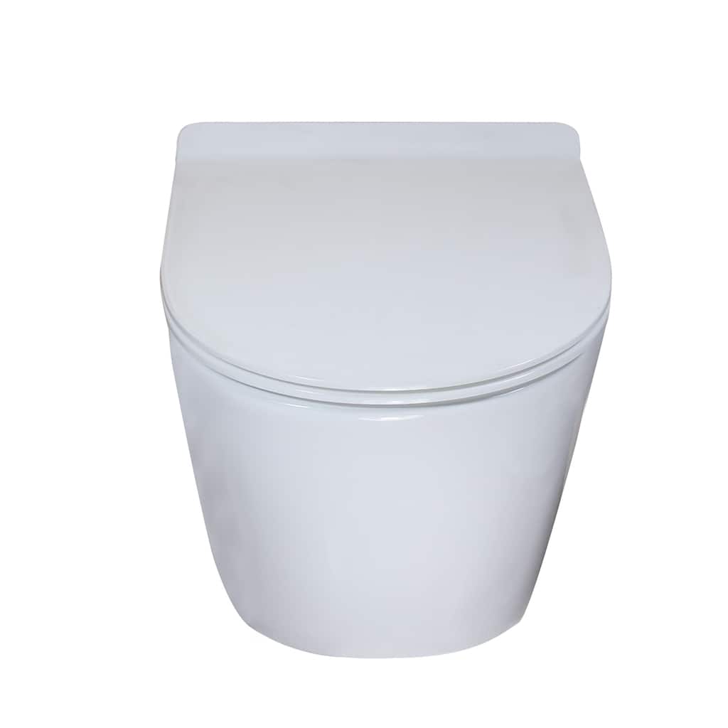 Eviva Storm Elongated Cotton White High Efficiency Toilet w/ Soft Closing Seat