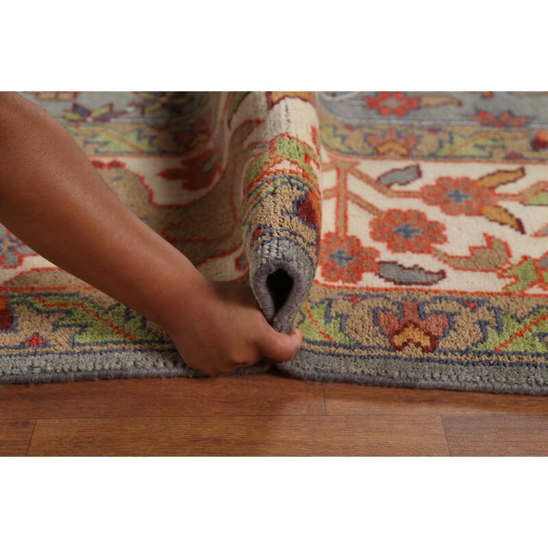 Hunting Animals Design Ziegler Indian Rug Handmade Gray Wool Carpet - 8'11"x 11'8"