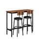 preview thumbnail 9 of 37, New Style Bar Table Set with Bar Stools PU Soft Seat with Backrest and Footrest ,1 Wooden Table(Set of 3 or Set of 5) 3 Piece Sets - Rustic Brown Narrow Long Bar Table