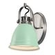 preview thumbnail 46 of 134, JONATHAN Y Sydney Farmhouse Bohemian Iron LED Vanity 1-Light - Mint Green / Nickel