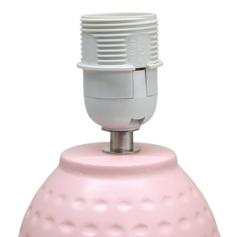 Ceramic Table Lamp with Fabric Shade for Small Spaces - 6 x 6 x 13 in. (L x W x H)