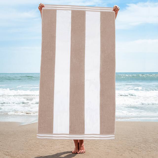 Miranda Haus Winslow Oversized Cabana Stripe 2 Piece Beach Towel