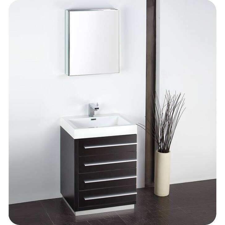 Fresca Livello 23-3/8" MDF Vanity With Mirrored Medicine Cabinet,
