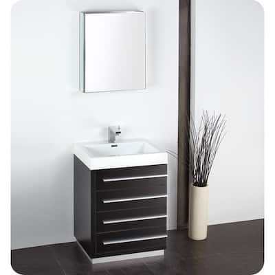 Fresca Livello 23-3/8" MDF Vanity With Mirrored Medicine Cabinet,