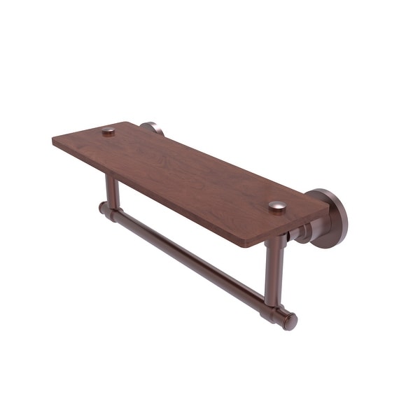 Allied Brass Washington Square Collection hardwood Shelf with Integrated Towel Bar