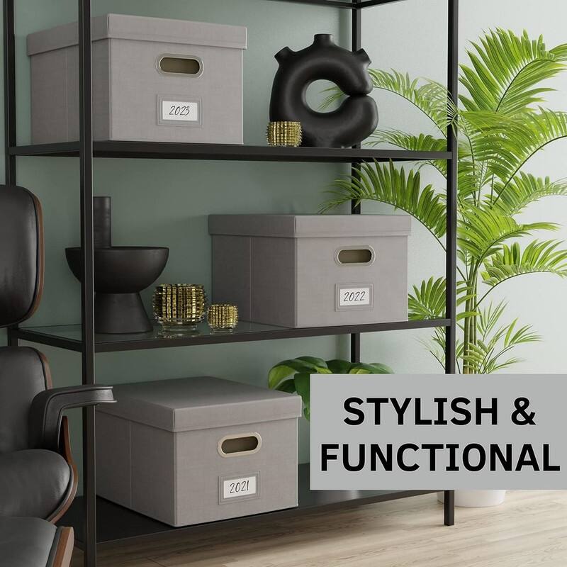 Decorative File Box Organizer Set of 2