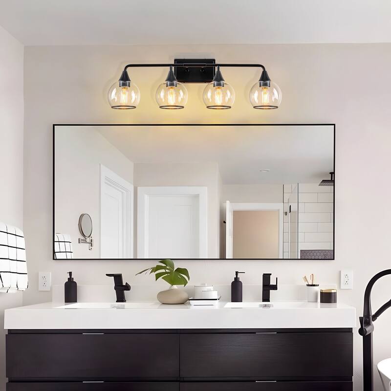 Starsky 3/4 Lights Modern Vanity Light Clear Globe Glass Shades