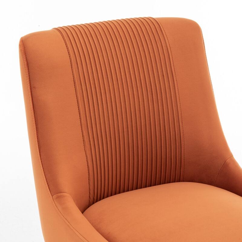 Modern Contempoary Velvet Dining Chair Set of 2 with Metal Frame Legs and Back Pull