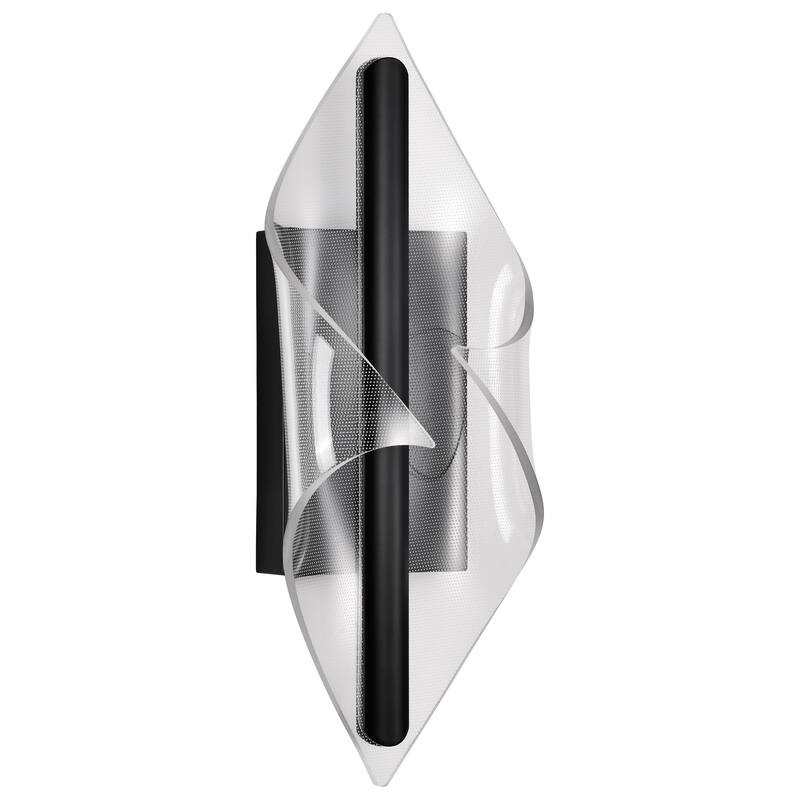 Geneva 18 Inch LED Small Wall Sconce Matte Black Silk Screened Acrylic Lens