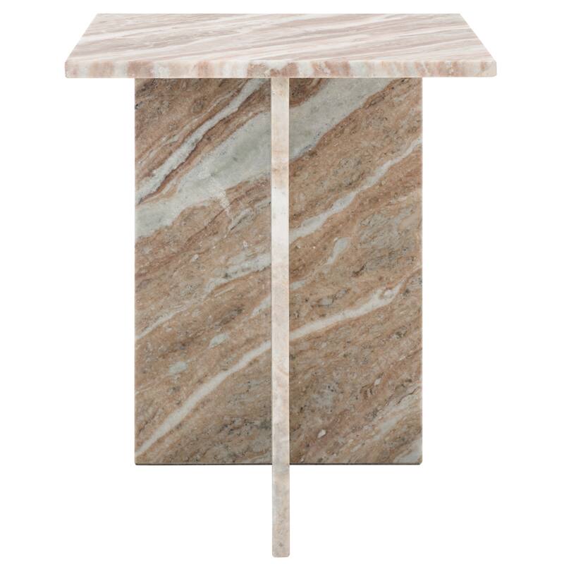 SAFAVIEH Couture Adriano 2 Leg Marble Accent Table - 18"W x 18"D x 22"H