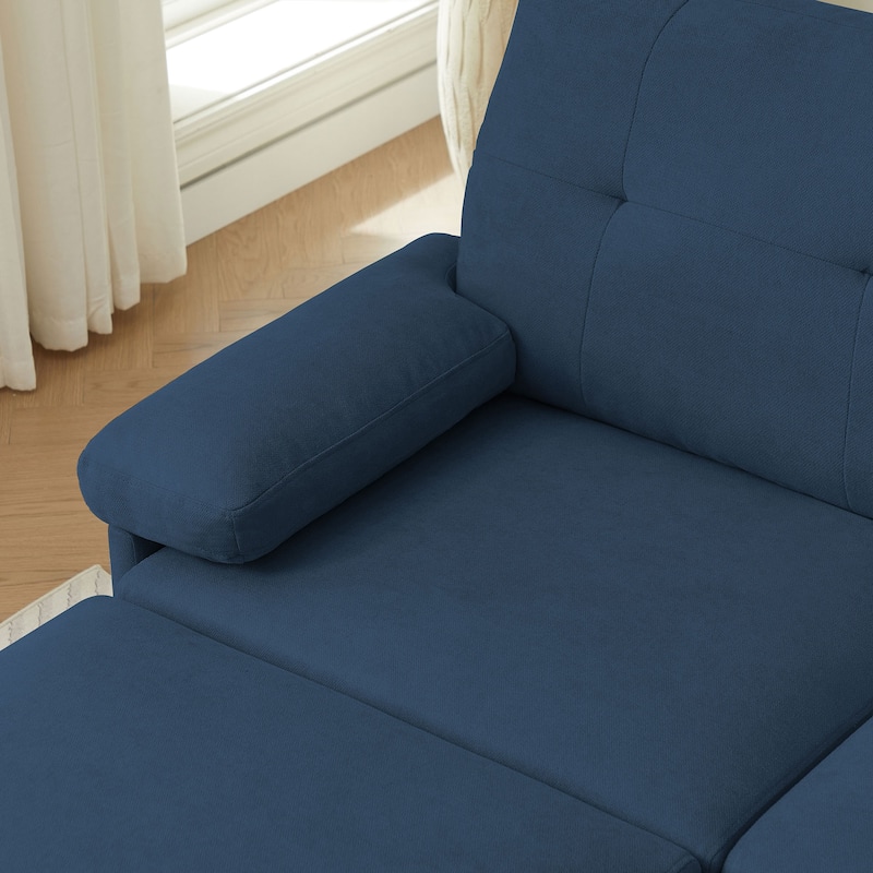 84.45" Wide Sectional Sofa with Ottoman & Side Storage Bags