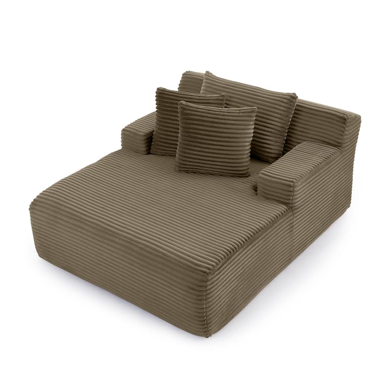 Roomfitters Velvet Lounge Chair No Assembly Required, Fluffy Single Lazy Sofa for Living Room and Bedroom