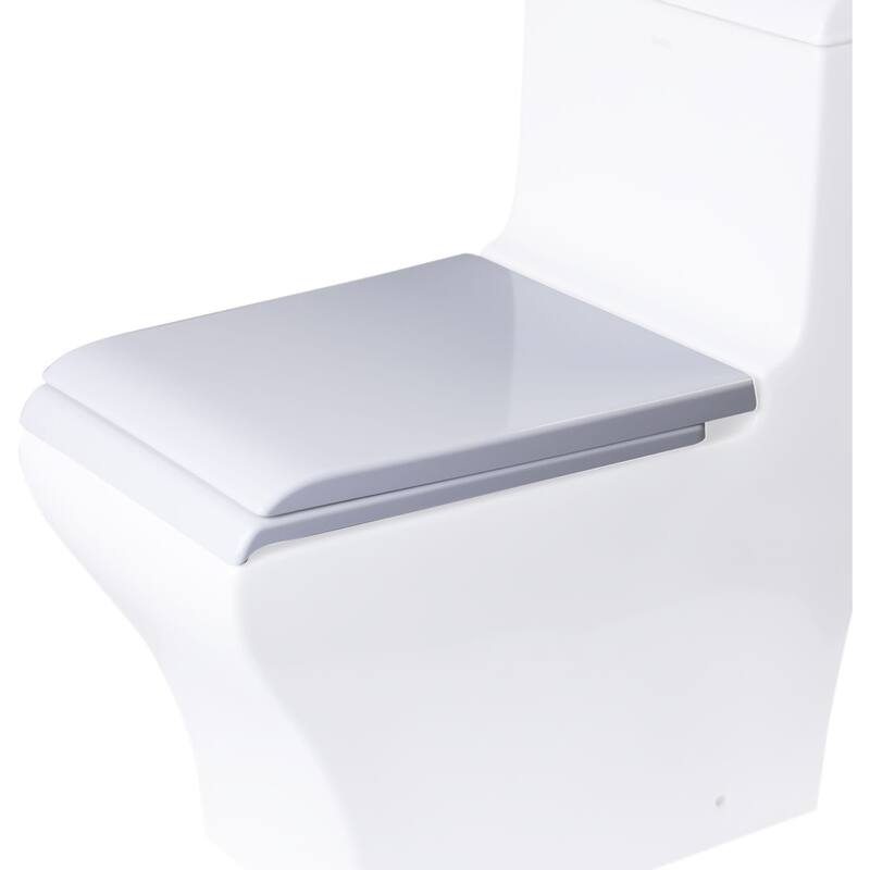 Eago Elongated Closed-Front Toilet Seat with Soft Close Hinges - White