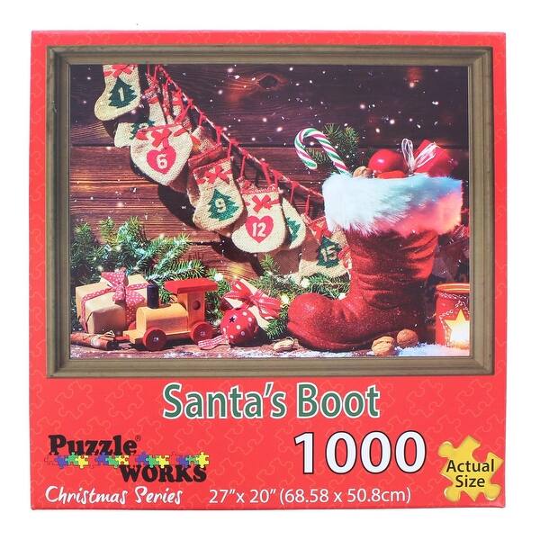 slide 2 of 4, Santas Boot 1000 Piece Jigsaw Puzzle