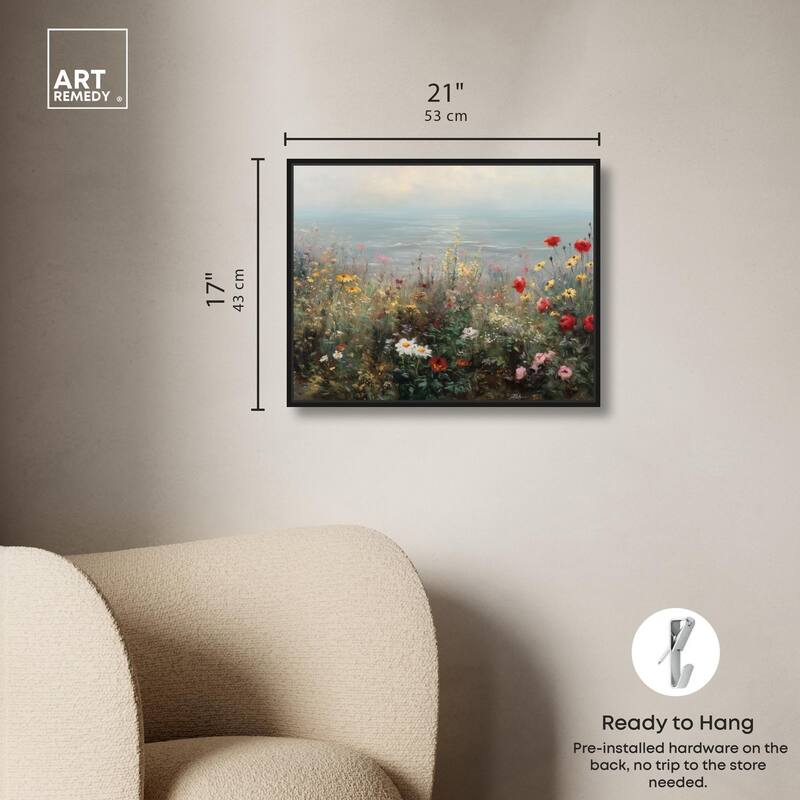 Misty Ocean Field I Canvas by Art Remedy