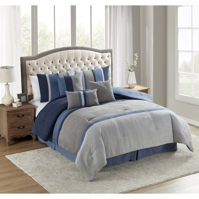 Winston 7 Piece Suede Comforter Set