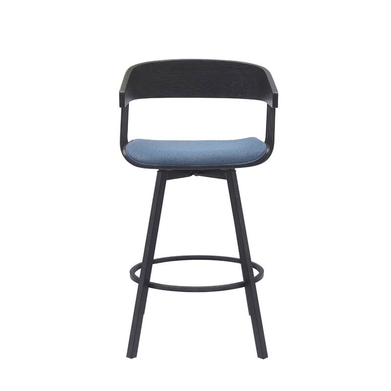 Modern Swivel Bucket Seat Bar Stool with Footrest and Armsrest Metal Frame for Kitchen Island