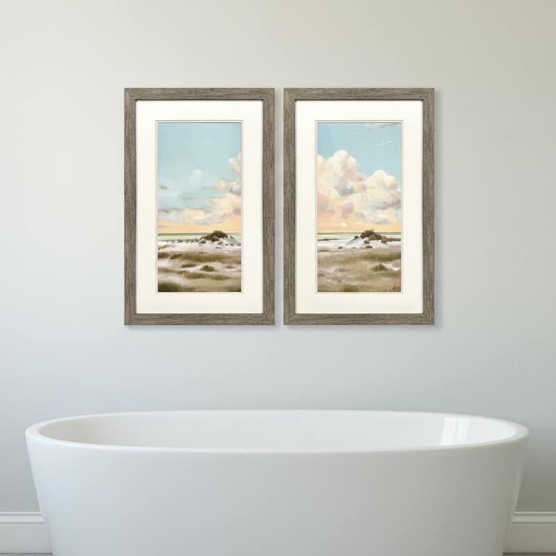 HomeRoots Set Of Two Land and Sea Brown Framed Wall Art - 21.00 in. x 33.00 in. x 2.00 in.