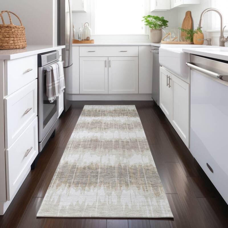 Machine Washable Indoor/ Outdoor Chantille Abstract Ombre Rug
