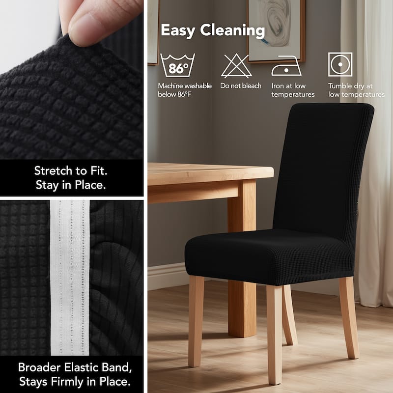 Deconovo Spill Proof Stretch Dining Chair Slipcovers Set of 4