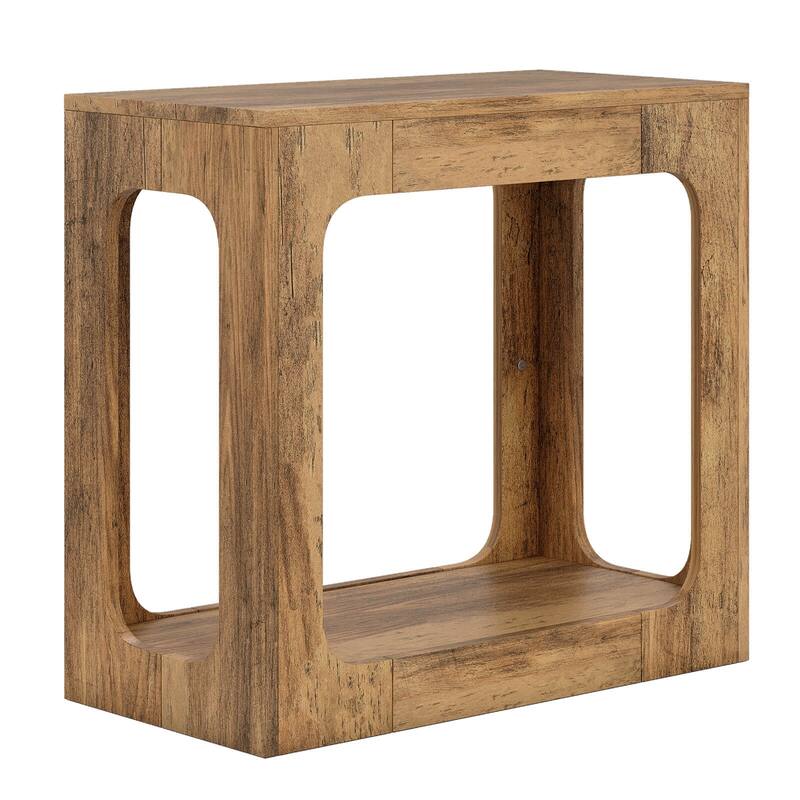 Costway 1/2 PCS 2-Tier End Table with Storage Shelf Hollow-out Design