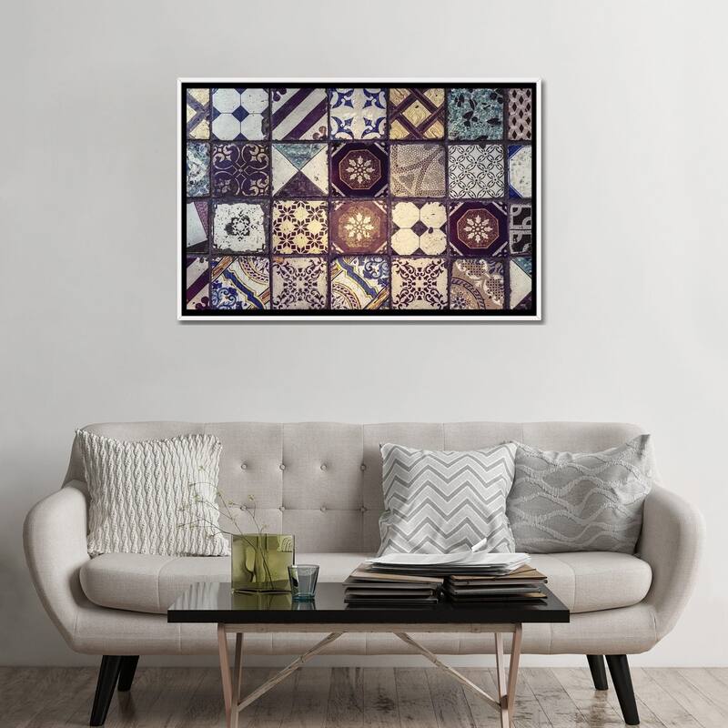 iCanvas "Antique Decorative Floor Tiles" by Jane Rix Framed