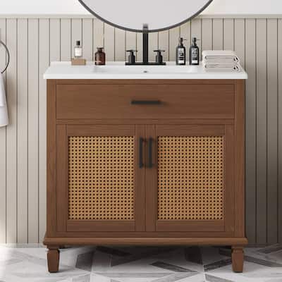 36"Freestanding Bathroom Vanity with Ceramic Sink