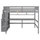 preview thumbnail 4 of 10, Full Size Loft Bed with Built-in Desk, Bookshelves and Storage Staircase