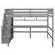 preview thumbnail 4 of 10, Kid-Friendly Design Full Size Loft Bed with Desk and Drawers
