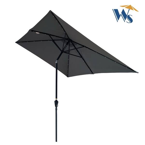 10 x 6.5t Rectangular Patio Solar LED Lighted Outdoor Umbrellas - Bed Bath  & Beyond - 35765794