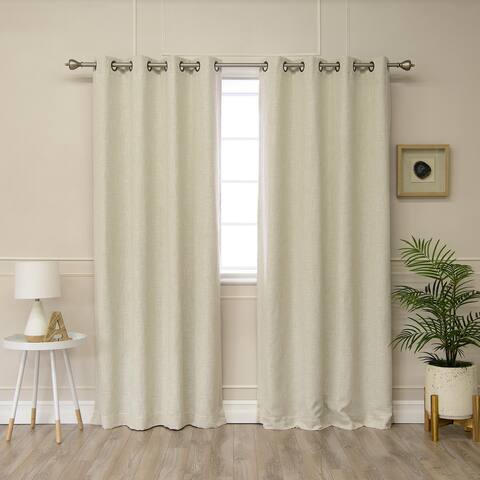 Aurora Home Linen Blend Blackout Lined Curtain Panel