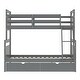 preview thumbnail 7 of 10, Gray Twin Over Full Bunk Bed with Drawers, Guardrails, and Ladder