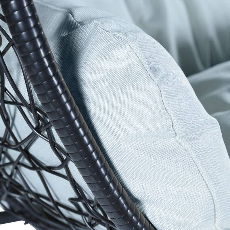 2-Person Outdoor Hanging Egg Chair with Teardrop Frame, Weather-Resistant Cotton Cushioned Seat for Patio and Indoor Use