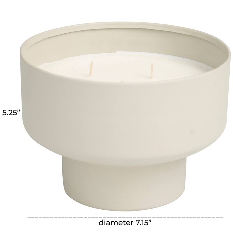 Metal Scented Matte 50 oz 3 Wick Candle with White Wax