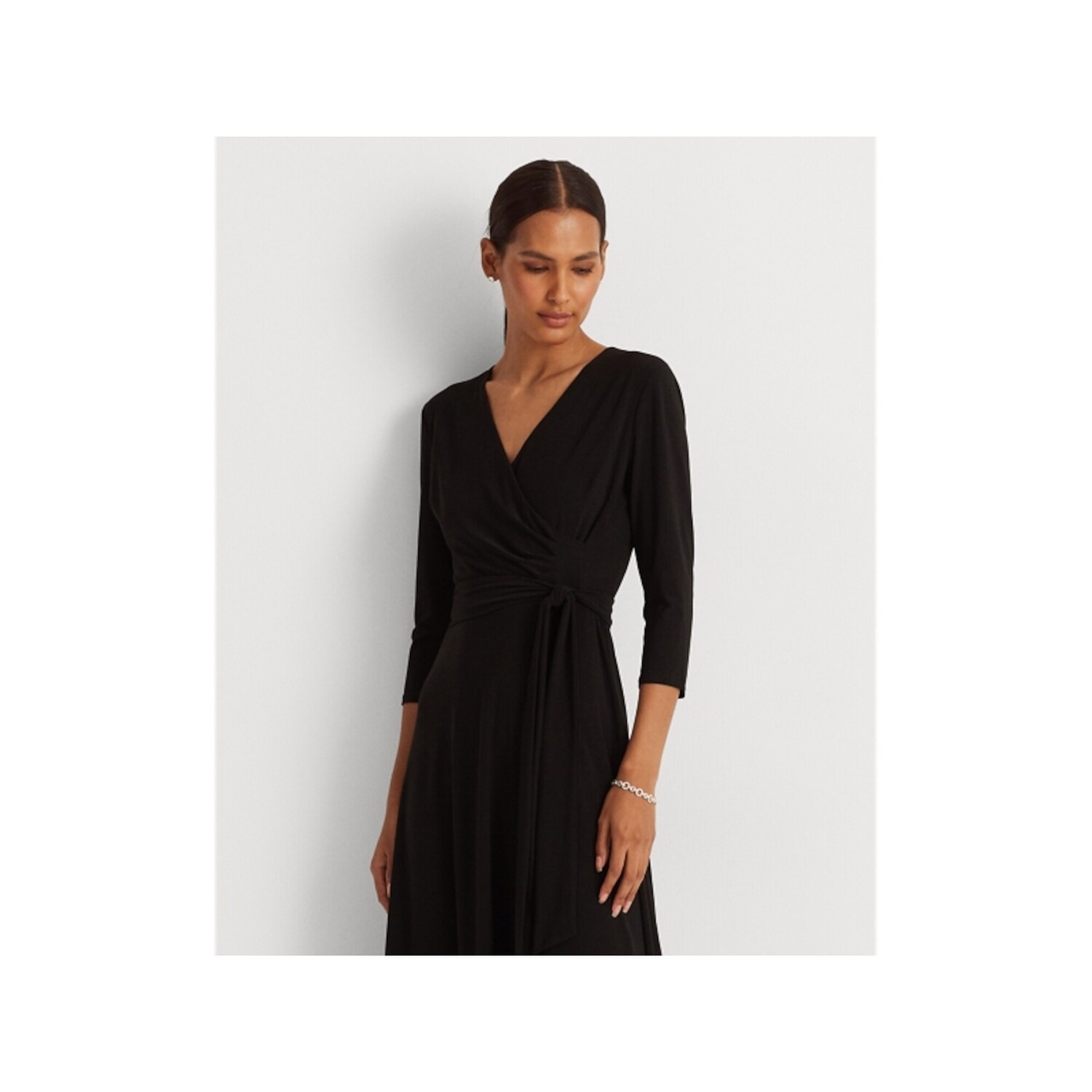Ralph Lauren Women's Surplice Jersey Dress Black Size 2 - Bed Bath & Beyond  - 40566857