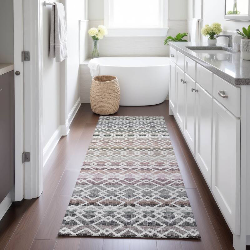 Machine Washable Indoor/ Outdoor Cabo Stripe Chantille Rug