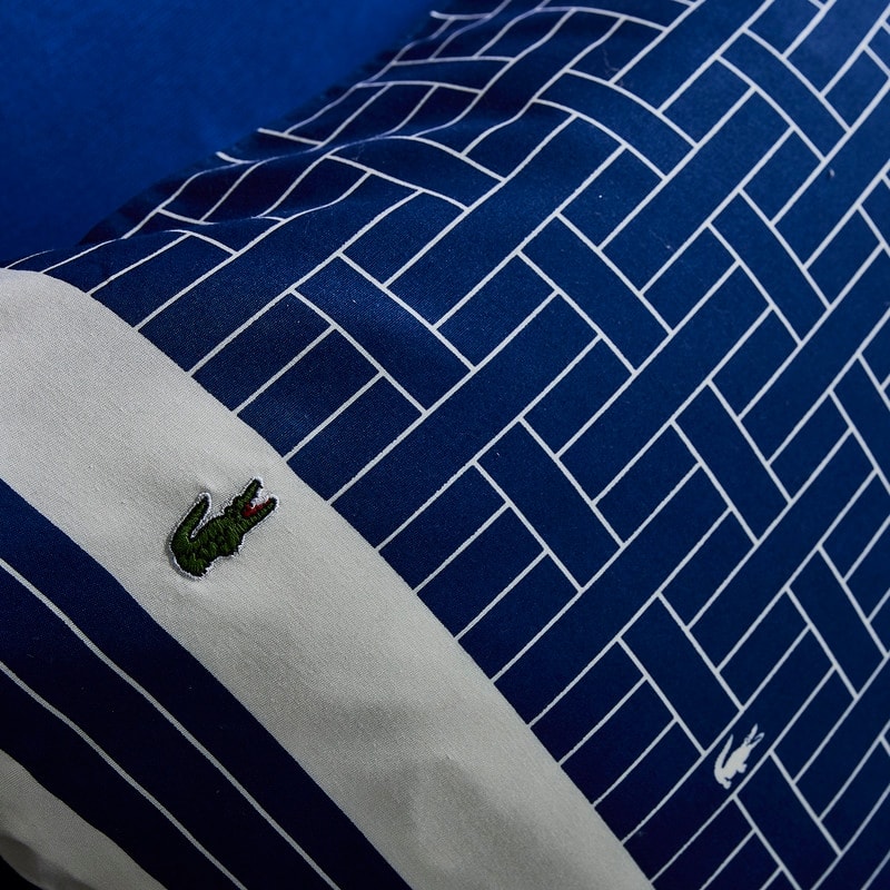 Lacoste Heritage Geo Percale Cotton 3-Piece Comforter Set