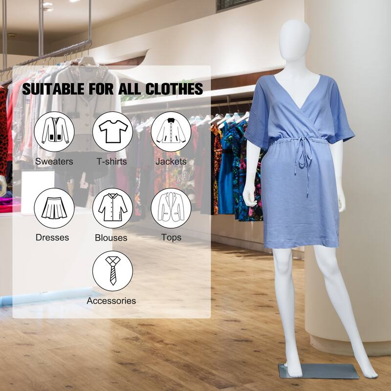 Full Body Mannequin Famale Male Dress Form Display, Manikin Torso Stand Realistic Mannequin for Retail Clothing Shops, White