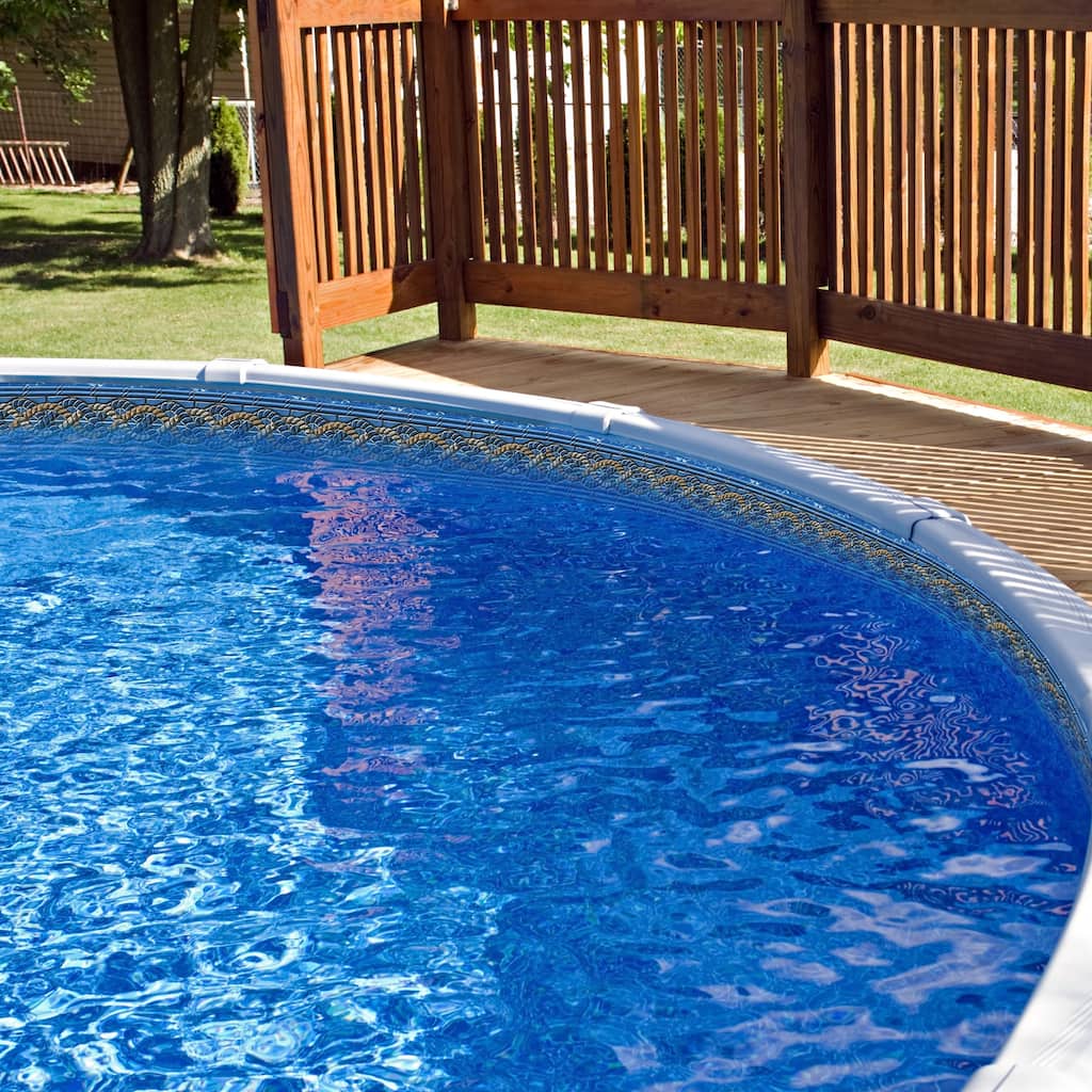 24' Blue White Round Mystri Unibead Above Ground Swimming Pool Liner