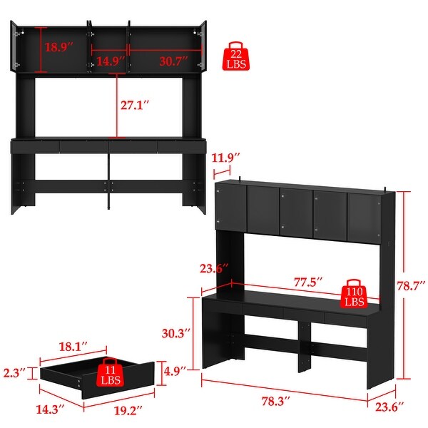 Home Office Desk Tempered Glass Gaming Station Integrated