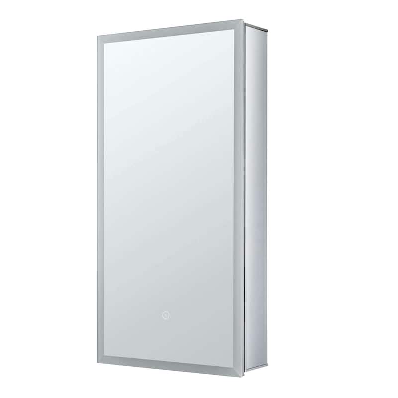 Mirrored Aluminum Bathroom Medicine Cabinet with LED lights