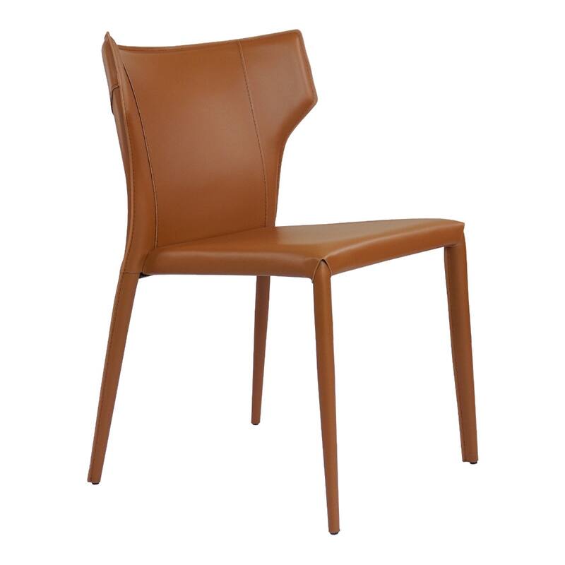 Adoro (Single) Mid-century Modern Wingback Leather Stackable Dining Chair