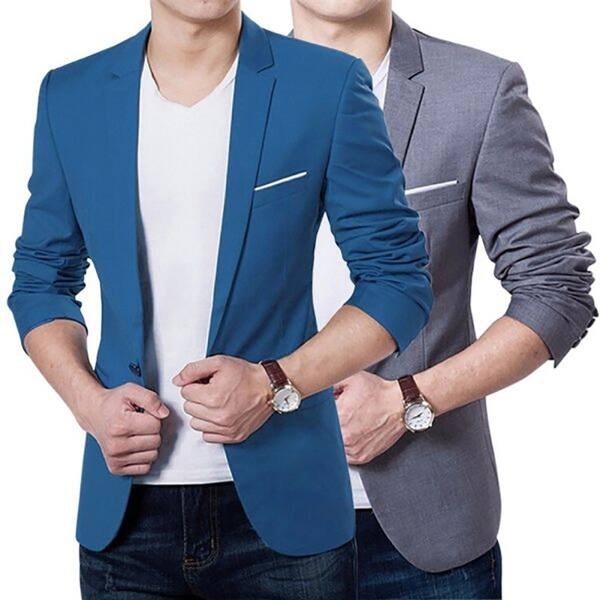 Shop Fashion Men Slim Fit Formal One Button Suit Business Blazer