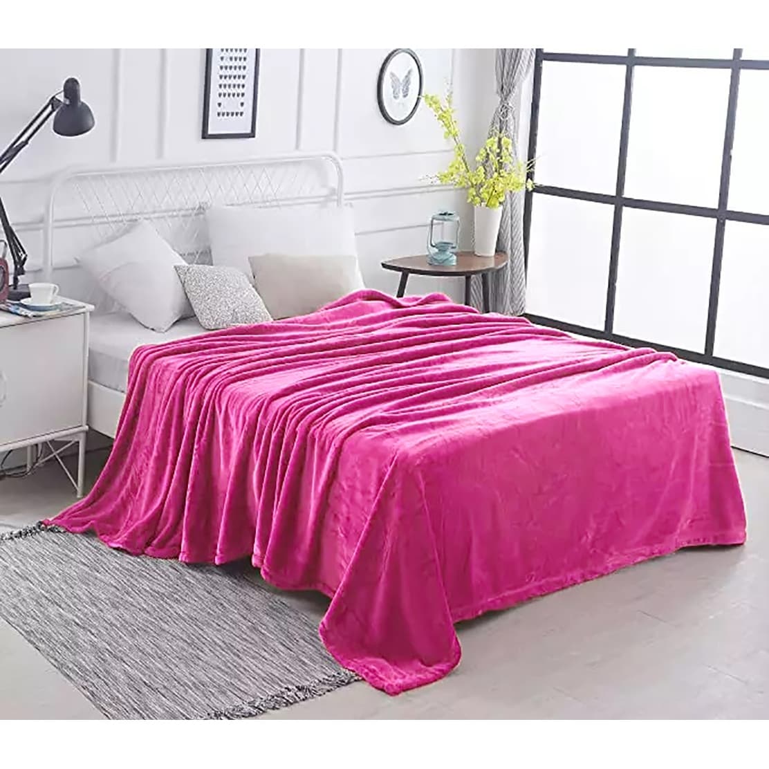 Solid Color Coral Fleece Plush Microfiber Blanket-image