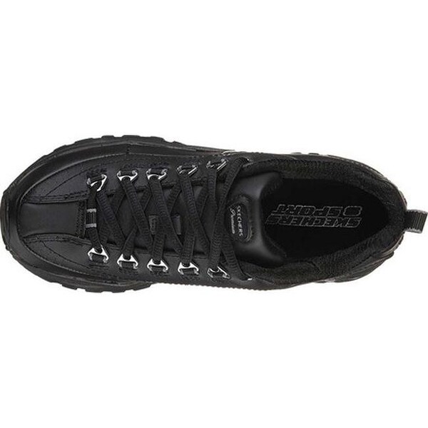 black leather skechers womens
