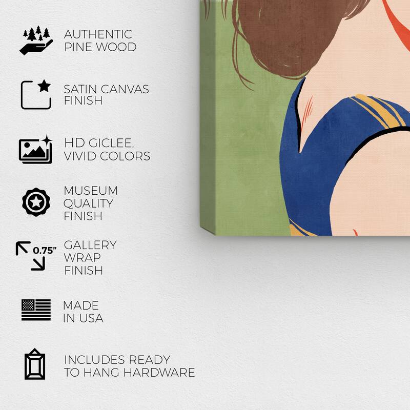 Wynwood Studio Fashion and Glam Sunshine Gal Blue and Modern & Contemporary Wall Art Canvas Print