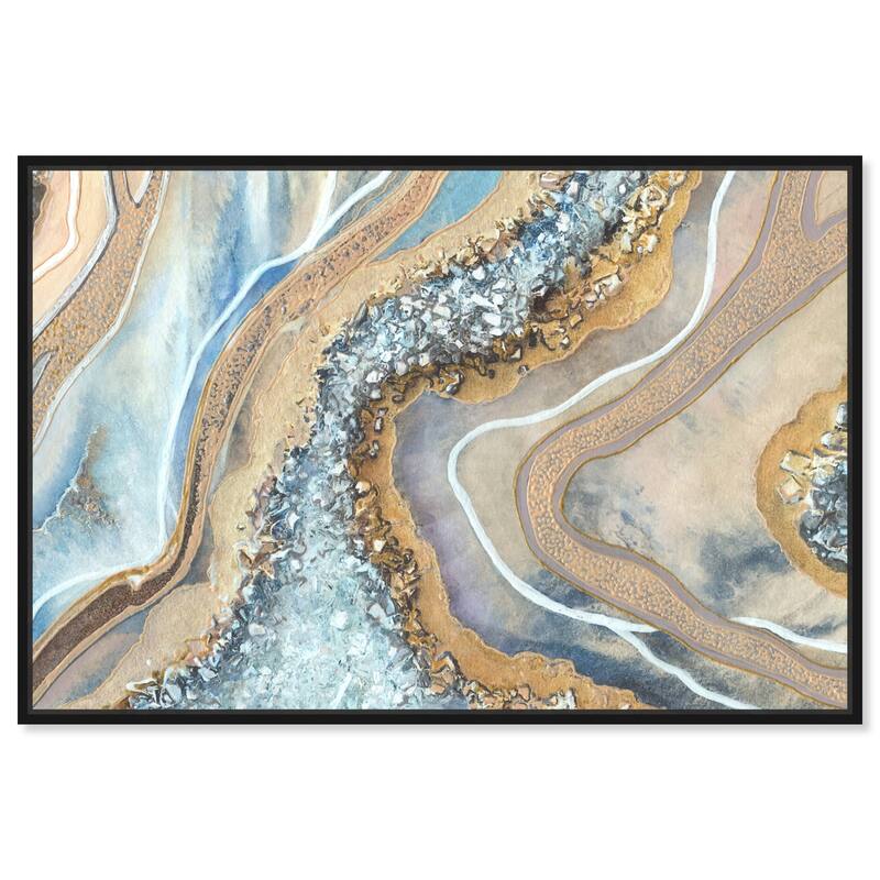 Art Remedy The Luxurious Geode Framed Mineral, Agate & Geode 1 Piece Canvas Wall Art - 37 x 25 - Black
