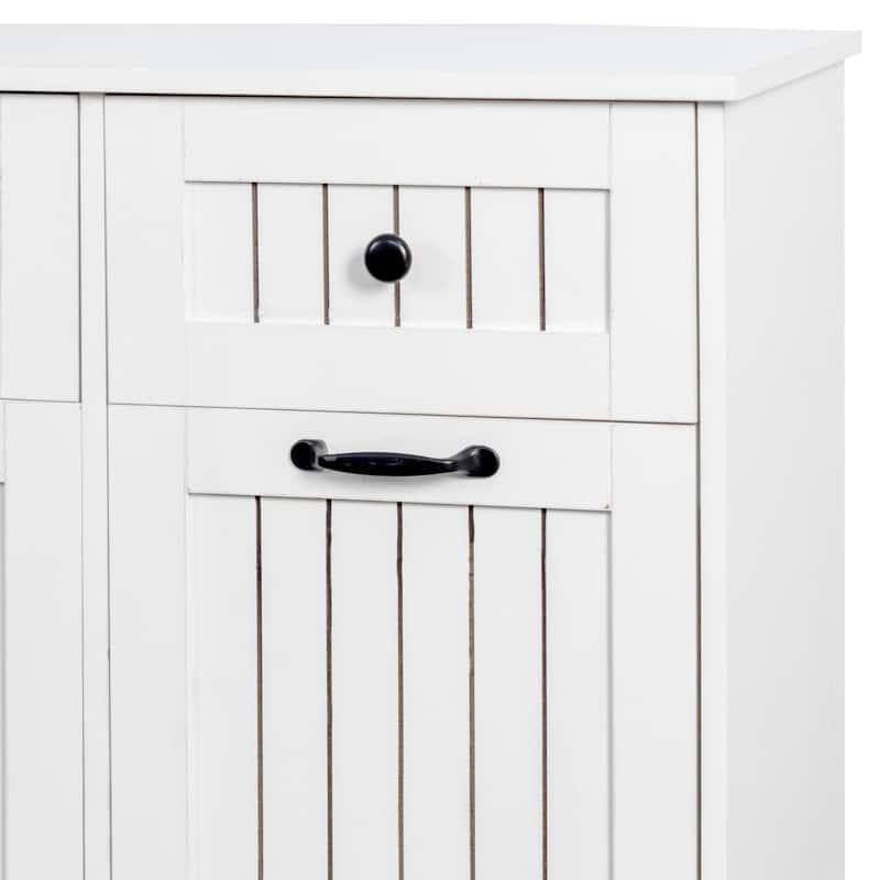 Laundry Cabinet with 2 Removable Laundry Baskets and 2 Drawers