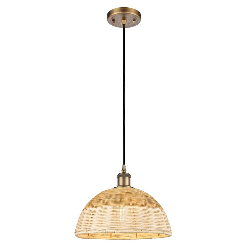 Innovations Lighting Endless Possibilities Ballston - Bristol Natural II - 1 Light 12" Cord Hung Mini Pendant - Brushed Brass
