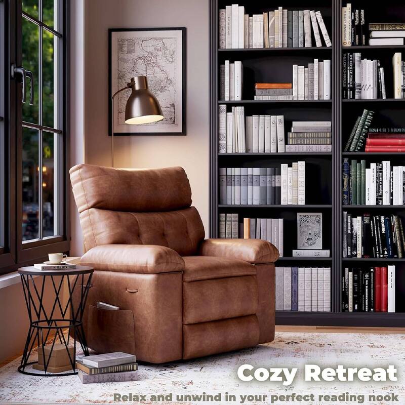 Oversized PU Leather Massage Recliner Sofa Chair for Living Room and Bedroom